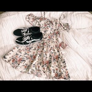 Cream floral dress